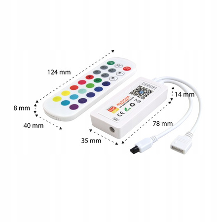 Controller für RGB WiFi SMART TUYA LED-Streifen 6A 5-24V 72W 144W + LVT-FERNBEDIENUNG