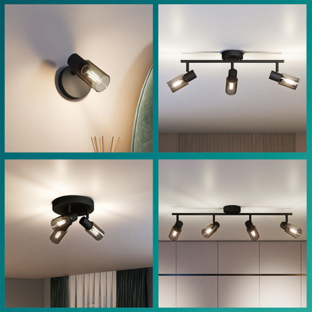 Reflektor-Deckenleuchte 2x E14 Schwarz Palmen Philips