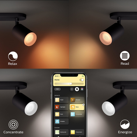 Philips HUE Weiß und Farbe Ambiance Fugato Lampe 2x4.2W Bluetooth Zigbee