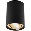 Aufputz HALOGEN Spot Tuba Movable AMAT-M GU10 Rund Schwarz-Gold 84mm LUMILED