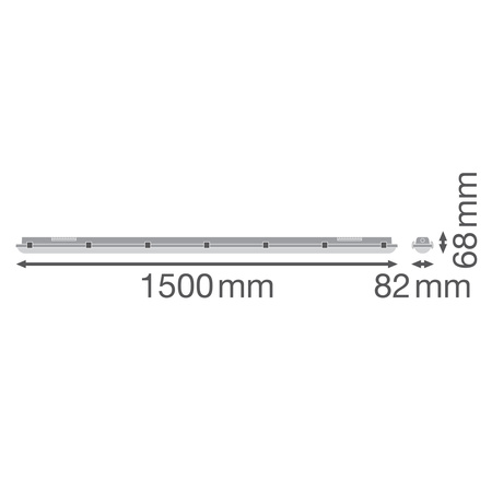LED Flammenhemmende 58W 8000lm 4000K Neutral IP65 IK08 Dampproof Grau Ledvance