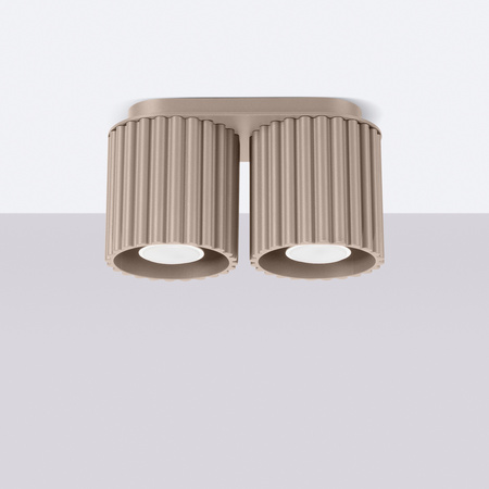 Aufputzmontage 2x GU10 Aluminium Taupe Aura Deep Space SL.1815 Sollux