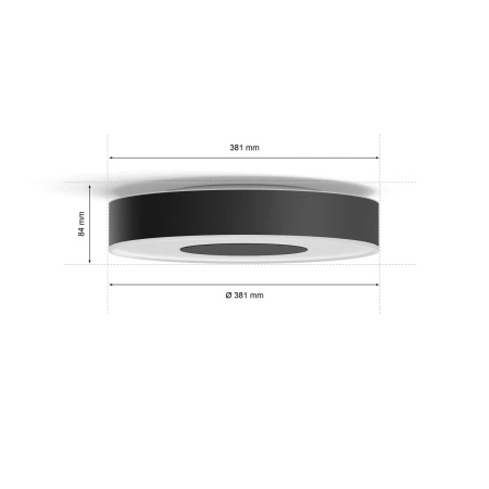 Plafond LED Xamento Deckenleuchte für Badezimmer Schwarz 33.5W 38cm IP44 CCT RGB PHILIPS HUE Bluetooth