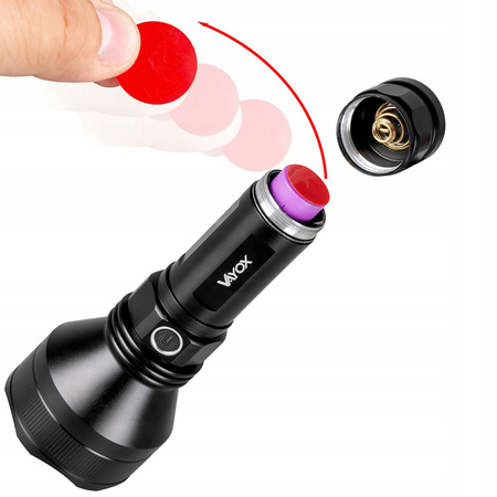 Taktische LED-Taschenlampe leistungsstark wiederaufladbar USB-C 20 W 1900lm IPX6 VAYOX