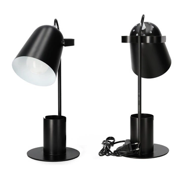 Bewegliche Schulnachttisch-Schreibtischlampe E27 Schwarz