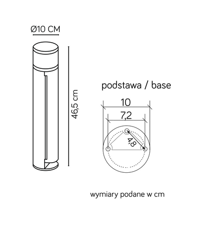 Außenstehende Gartenleuchte POST Elborn EL3113 G9 46,5 cm + 2x Su-Ma-Steckdose