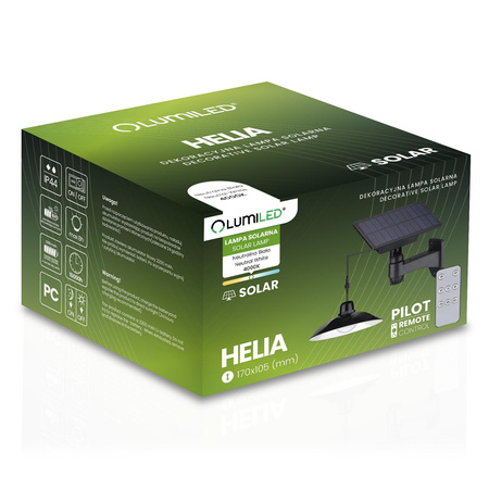 Solar-LED-Lampe, Hängelampe IP44 4000K+Fernbedienung HELIA LUMILED