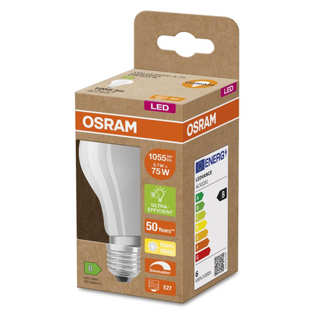 LED-Lampe A60 E27 5.7W = 75W 1055lm 2700K Warm 300° Dimmbar CLASSIC Osram