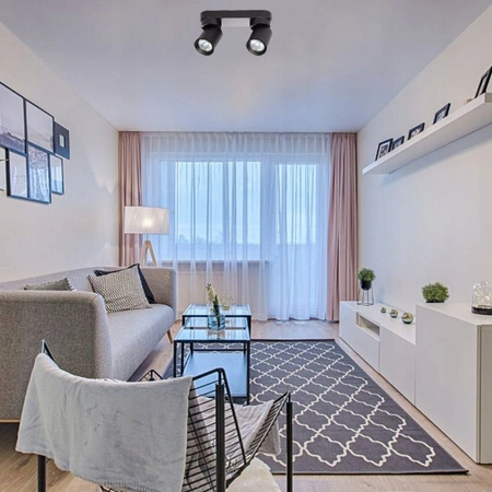 TIMO Decken-/Wandleuchte Wandleuchte Reflektor bewegliche Halogenleuchte 2 xGU10 schwarzes LVT