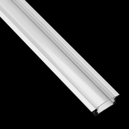 Aluminium LED-Profil KM39 mit Klarglasabdeckung und Endkappen, 1m Silber LUMILED