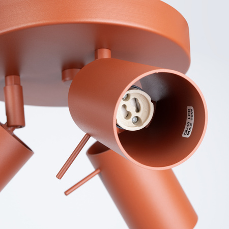 Tuba Spot Decke Plafond Lampe 3x GU10 Ocker Rot Ring Bittersweet Shimmer SL.1509 Sollux