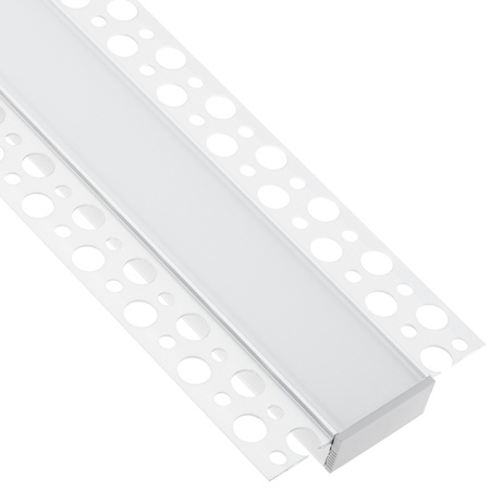 Architektonisches Aluminium LED-Profil XL type P für Gipskartonplatten mit Milchglasabdeckung, 2m LUMILED