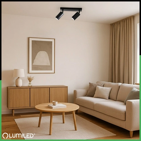 Deckenleuchte mit 2x GU10-Sockeln, Einbaustrahler HALOGEN schräg TABULA SPOT LUMILED