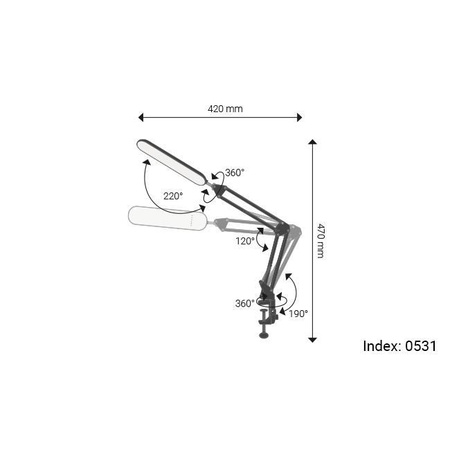 Tisch Verstellbare Schreibtischlampe LED 7W 560lm 3000-4000-6000K CCT Schule Nachtlicht Dimmbar Ein/Aus Schalter Schwarz Aleda Masterled