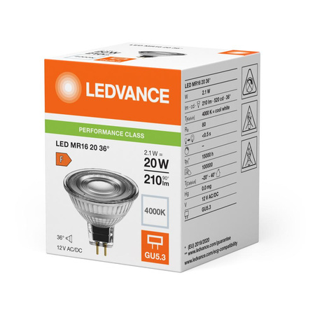LED-Reflektorlampe GU5.3 MR16 2.1W = 20W 210lm 4000K Neutral 36° 12V Ledvance
