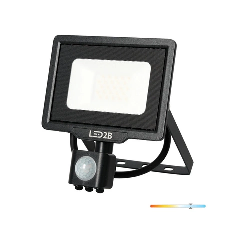 LED-Flutlicht 20W 1600lm 6000K IP44 Schwarz mit Bewegungssensor LED2B KOBI MHC