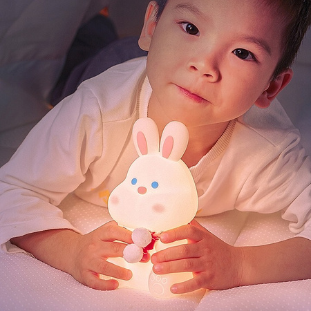 LED Tischlampe für Kinder 1.5W 28lm 3000K Warm RGB 360° Weiß Masterled Rabbit