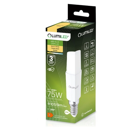 Lampen E14, Glühbirne 10W = 75W 1055lm 3000K warm Stick LUMILED