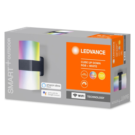 Smarte LED-Gartenwandleuchte 13,5W RGB+W Dunkelgrau SMART+ WiFi CUBE LEDVANCE