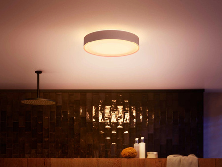 LED Plafond DEVERE Badezimmer Deckenanbauleuchte Weiß 19.2W 38cm IP44 CCT PHILIPS HUE Bluetooth + Dimmschalter