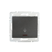 Schalter NO für Klingel beleuchtet 10A Quadratisch Graphit LOGI Kanlux