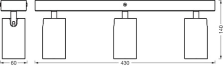 LED-Wandleuchte Spot 3-Punkt dimmbar 10.2W GU10 Schwarz LEDVANCE