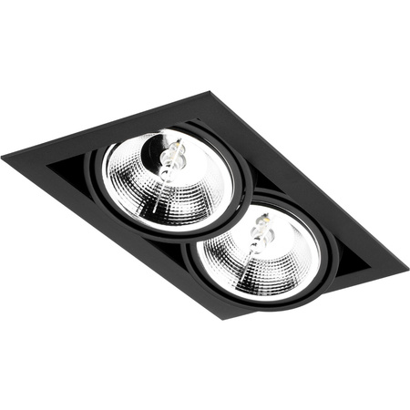 Einbaustrahler 2x GU10, ES111 Einbauspot HALOGEN Rechteck beweglich Schwarz CANIS LUMILED