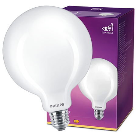 Globe E27 G120 LED Lampen 7W = 60W 806lm 2700K Warm Filament Milky PHILIPS