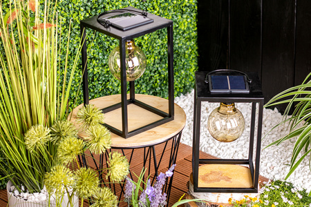 LED-Solarlampe für den Außenbereich Garten stehend Hängelaterne 3000K IP44 26 cm Dämmerungssensor