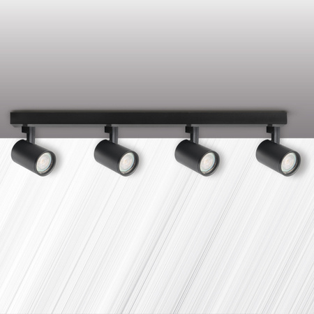 Wand- & Deckenstrahler 4x GU10 Schwarz LYNX Sanico Goldlux