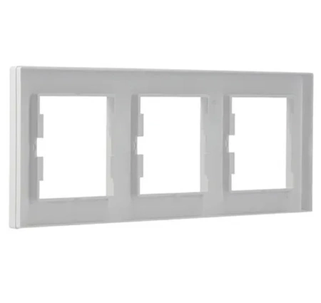 3-fach horizontaler Rahmen für die Dreifachsteckdose weiß ASFORA