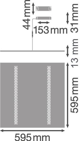 LED-Panel Büroleuchte Deckenleuchte 33W 4000lm 4000K Neutral bündig montiert Weiß 60x60cm UGR16 IndiviLED® Ledvance
