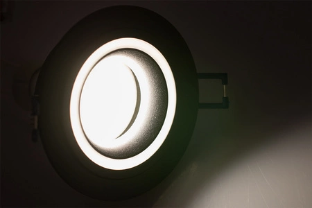 Glas-Einbaustrahler GU10, Einbauspot HALOGEN Runde Fest Schwarz TRIBUS LUMILED