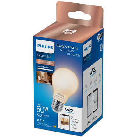 LED-Lampe E27 A60 7W = 60W 2700-6500K FILAMENT SMART WiFi Philips WiZ