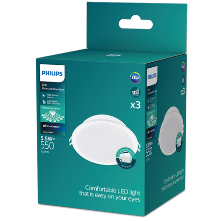 Set x3 LED-Paneel Einbauleuchte MESON 5.5W 4000K PHILIPS