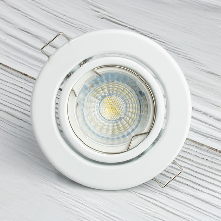 Einbaustrahler GU10, MR16 Einbauspot HALOGEN Runde beweglich Weiß Blech LUMILED