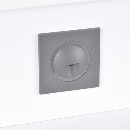 LED-Treppeneinbauleuchte 3W 20lm IP44 4000K graphit quadratisch Q3 GOLDLUX (Polux)