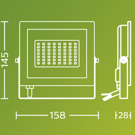 LED-Flutlicht Reflektor 30W 3200lm 5000K IP65 Schwarz Lois Philips