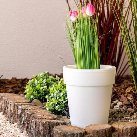 LED Solar Gartenlampe Weiß BLUMENTOPF 4000K neutral GOLDLUX (Polux)