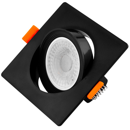 Einbaustrahler GU10, MR16 Einbauspot HALOGEN Quadrat beweglich Schwarz VENTUS LUMILED