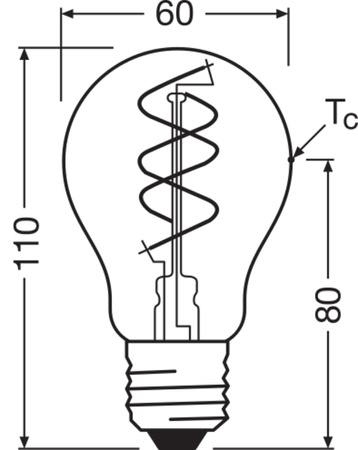 Dekorative LED-Lampe A60 E27 8W = 60W 806lm 2200K Warm CRI90 300° Glühfaden Dimmbar Vintage 1906 Osram