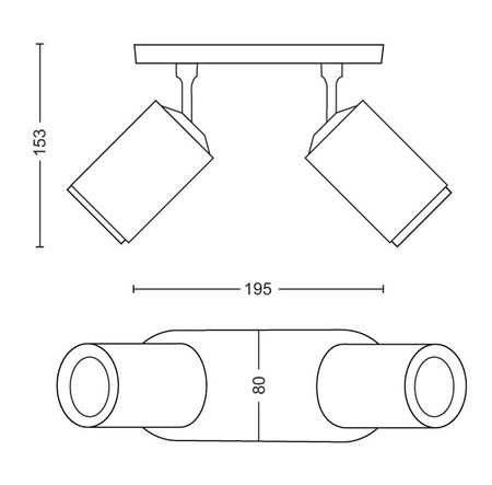 Philips HUE Weiß und Farbe Ambiance Fugato Lampe 2x4.2W Bluetooth Zigbee