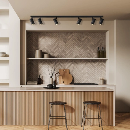 Wand- und Deckenstrahlerleuchte 6x GU10 Schwarz Gold NICEA Sanico Goldlux