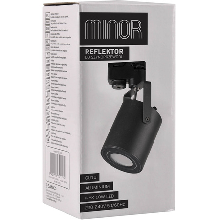 GU10 Sammelschienenleuchte Schwarz für Sammelschiene Minor POLUX