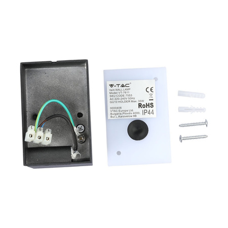 Gartenlampe Wandleuchte GU10 IP44 verstellbar Mattschwarz VT-7611 V-TAC