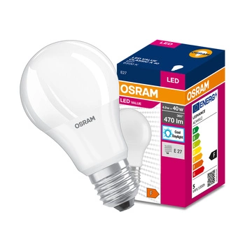 E27 A60 LED Leuchtmittel 5,5 W = 40 W, 470 lm, 6500 K kalt, 240 °, OSRAM Value