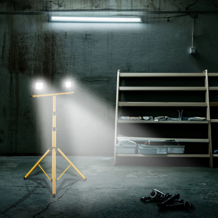 LED-Flutlicht ZUNA2 Halogenlampe 2x 30W 6500K auf Stativ + Kabel + Hermetischer Anschluss LUMILED