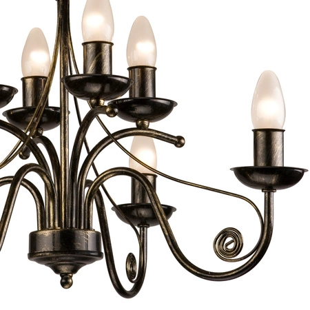 DONATO Decke Pendelleuchte 8xE14 Kronleuchter Schwarz Klassisch LM-8.29 Lamkur