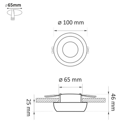 Helios GOLDLUX (Polux) Gips-Deckeneinbauleuchte rund mattweiß MR16