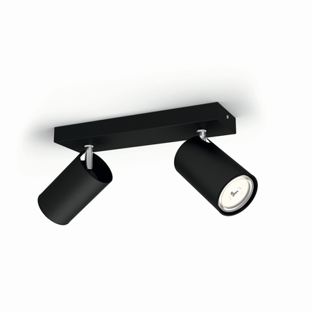 KOSIPO Deckenleuchte Reflektor 2x GU10 Schwarz Beweglich PHILIPS